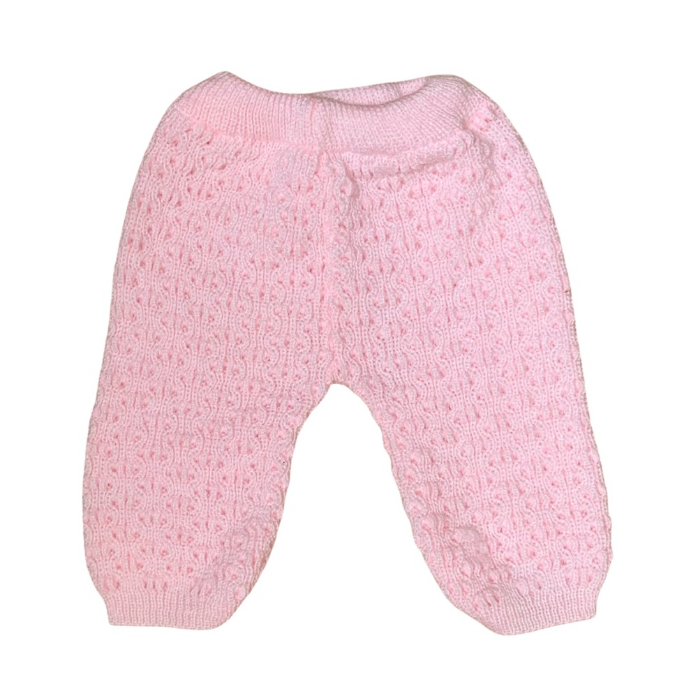 Pink Handmade Crocheted Pants Baby Newborn Size NB
